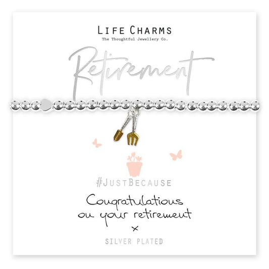 Life Charms Bracelet - " ON YOUR RETIREMENT " -  Beautifully Gift Boxed