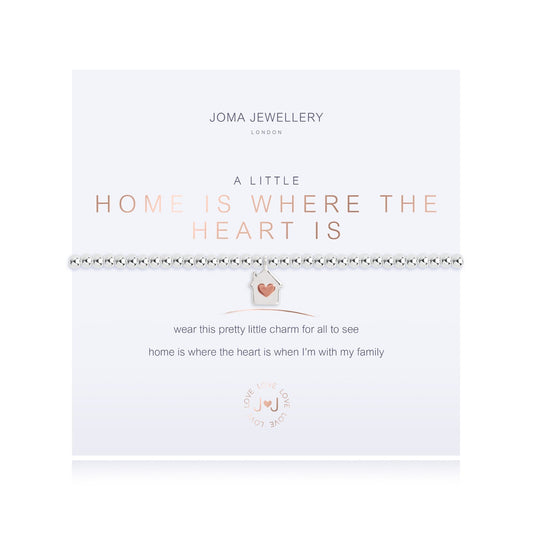 Joma Silver Plated Beaded Bracelet A Little HOME IS WHERE THE HEART  IS + Gft Bg