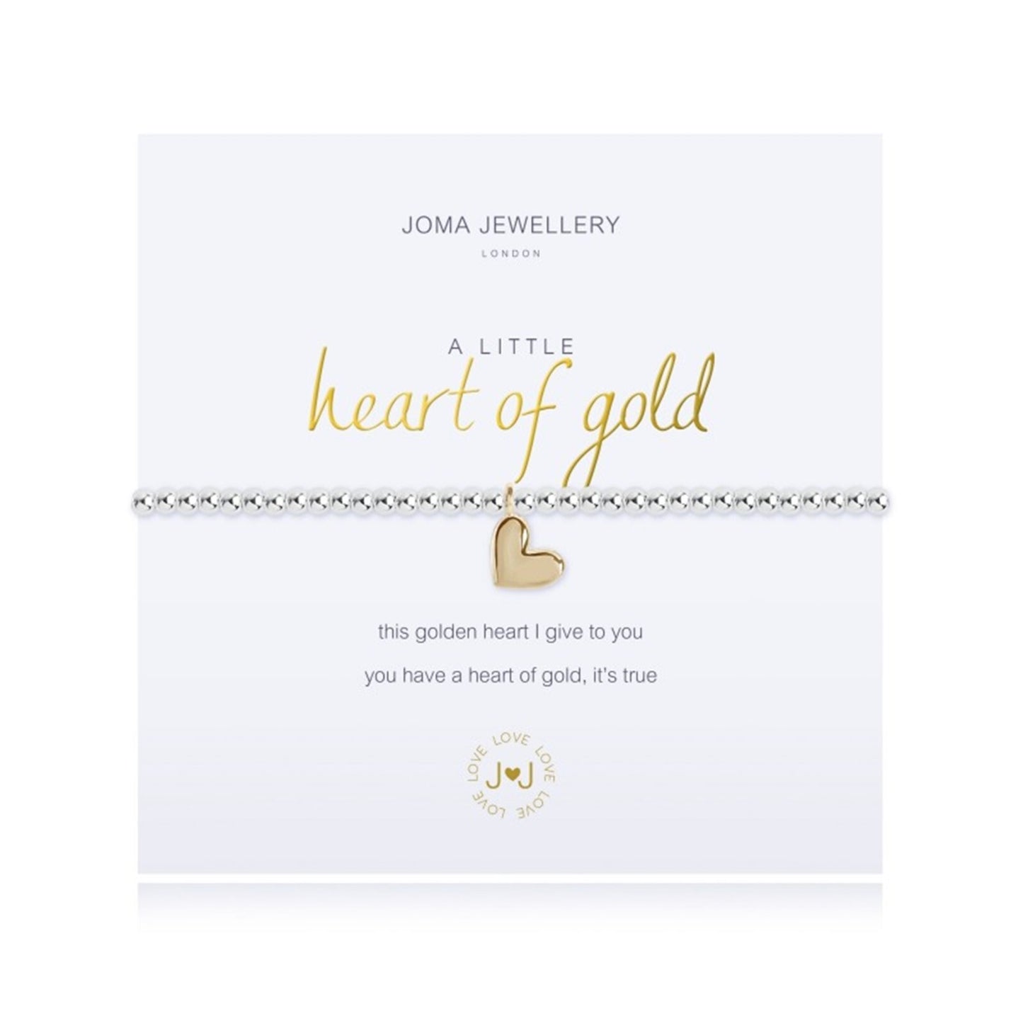 Joma Silver Plated Beaded Bracelet A Little HEART OF GOLD + Gift Bag 2696