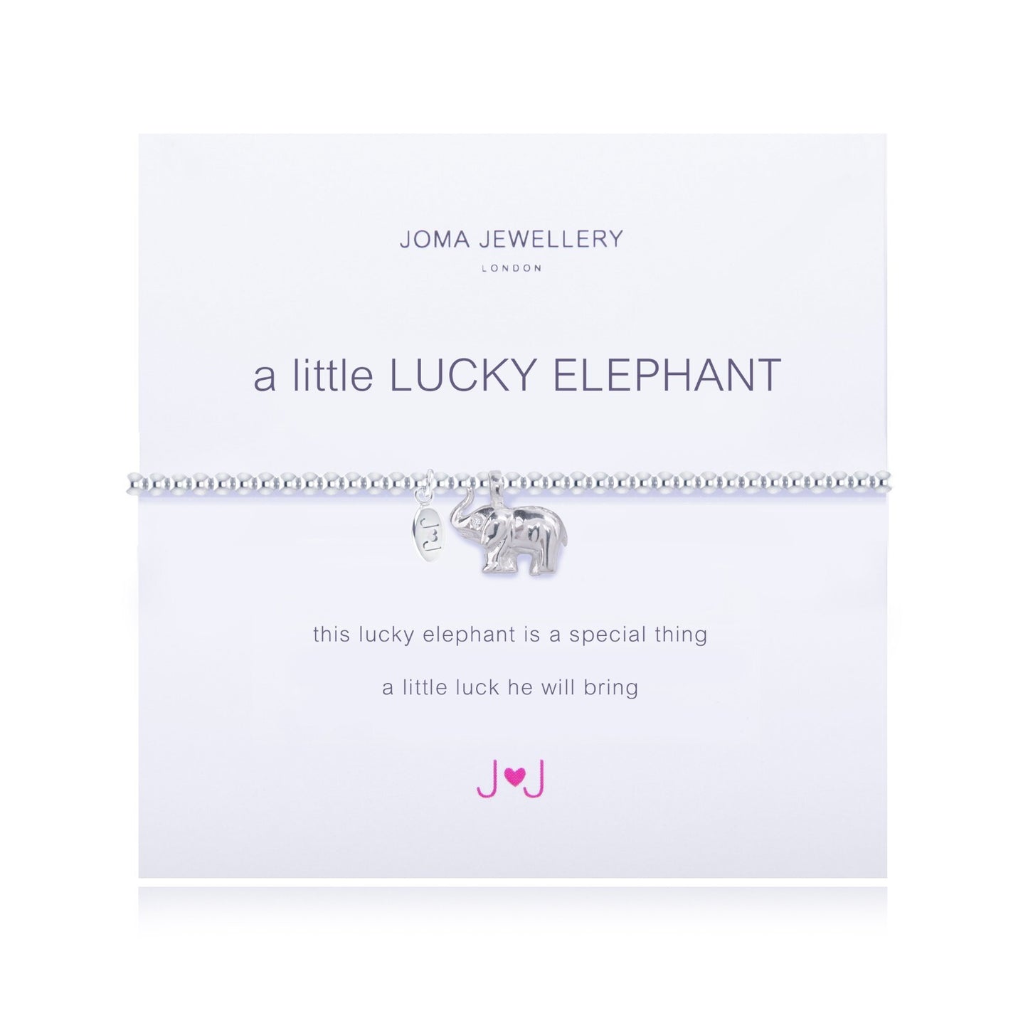 Joma Jewellery Silver Plated Beaded Bracelet A Little LUCKY ELEPHANT  + GIFT BAG
