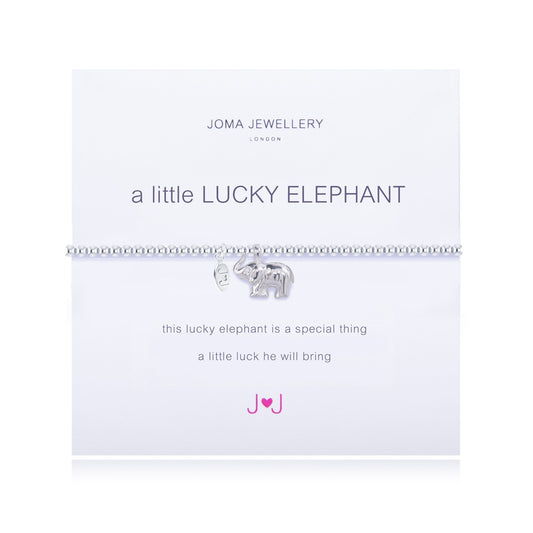 Joma Jewellery Silver Plated Beaded Bracelet A Little LUCKY ELEPHANT  + GIFT BAG