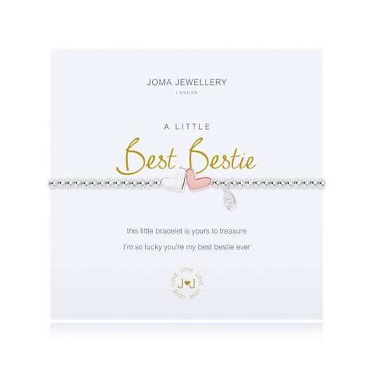 Joma Silver Plated Beaded Bracelet A Little BEST BESTIE + Gift Bag 2544
