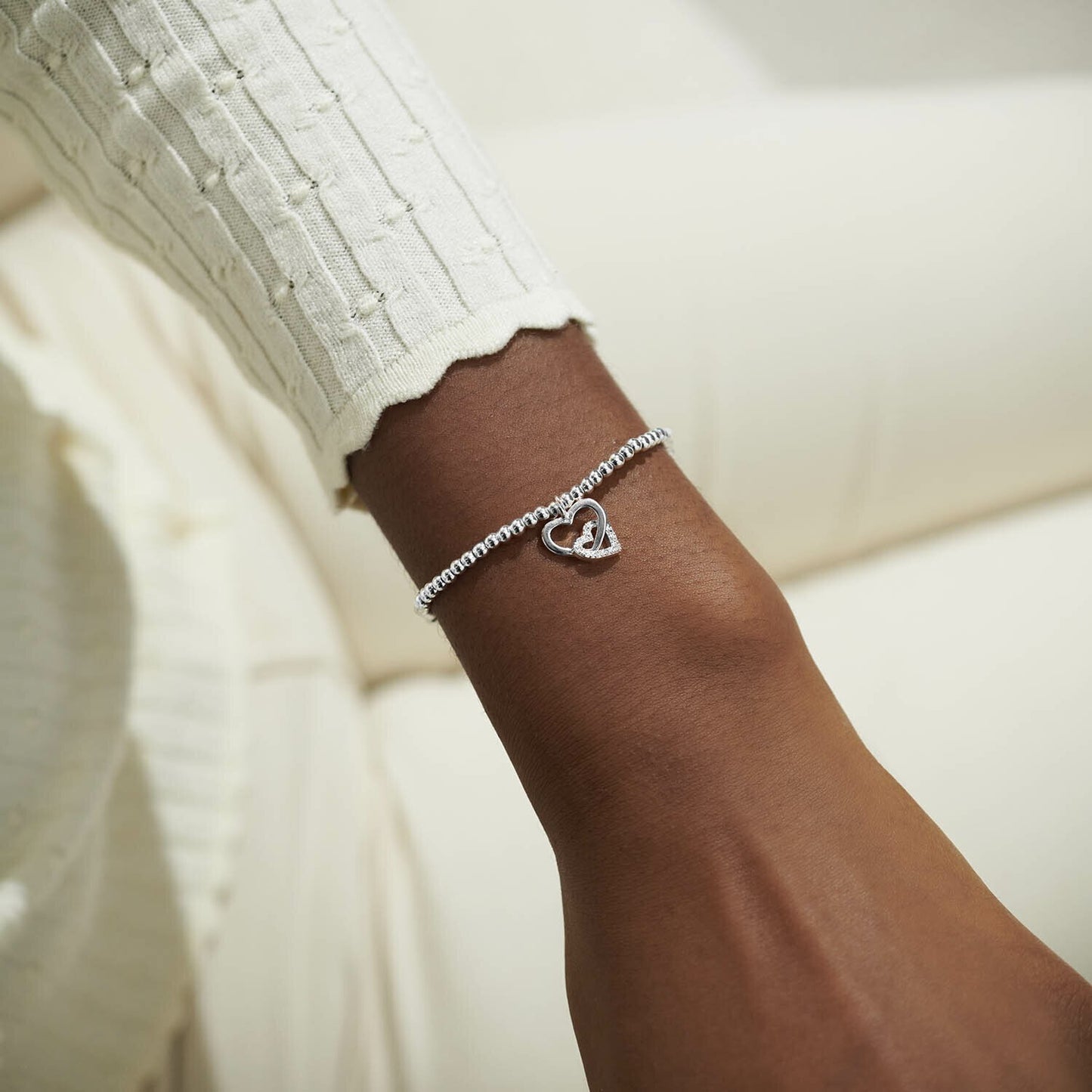 Joma Silver Plated Beaded Bracelet A Little MOTHER AND DAUGHTER + GIFT BAG 5869