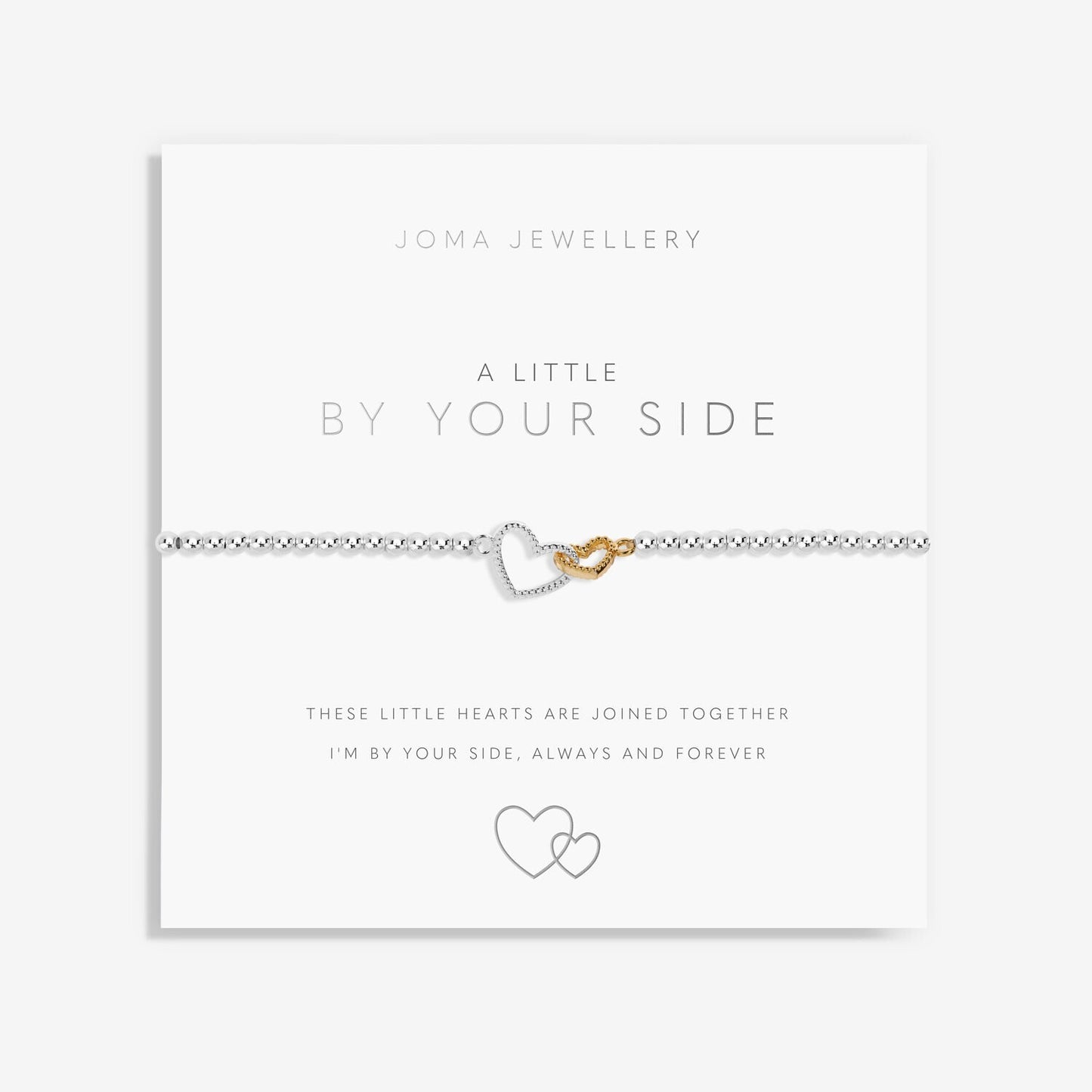 Joma Jewellery Silver Plated Beaded Bracelet A Little BY YOUR SIDE + Gift Bag