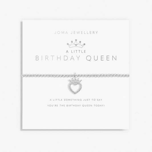 Joma Silver Plated Beaded Bracelet A Little BIRTHDAY QUEEN + Gift Bag 6065