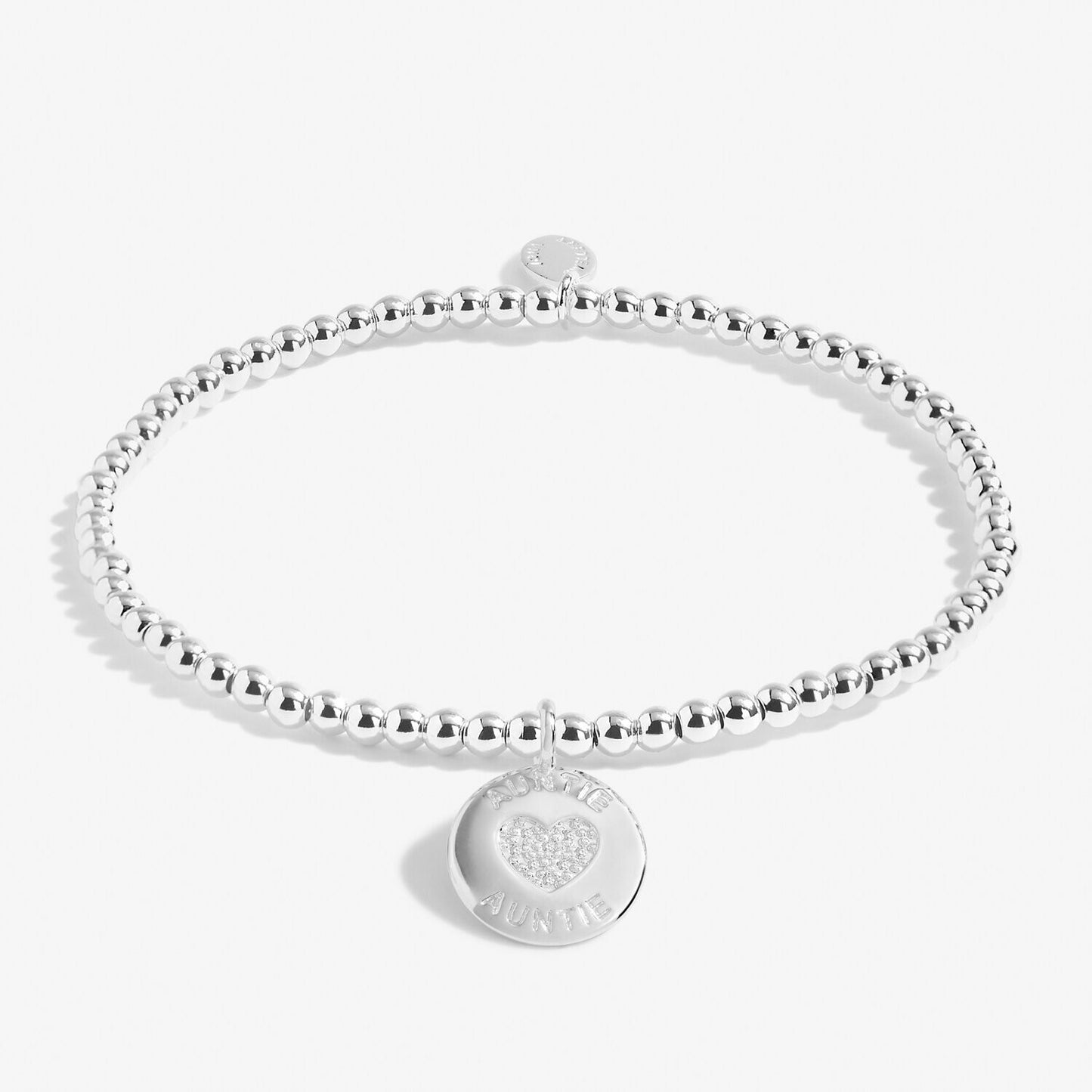 Joma Silver Plated Beaded Bracelet A Little JUST FOR YOU AUNTIE + Gift Bag 6075