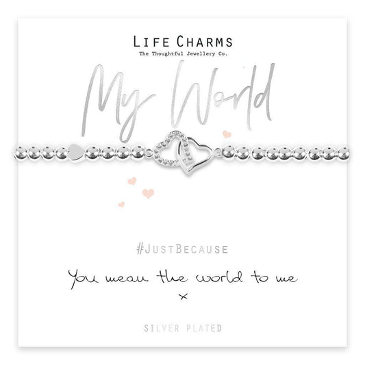 Life Charms Bracelet - " YOU MEAN THE WORLD TO ME " -  Beautifully Gift Box